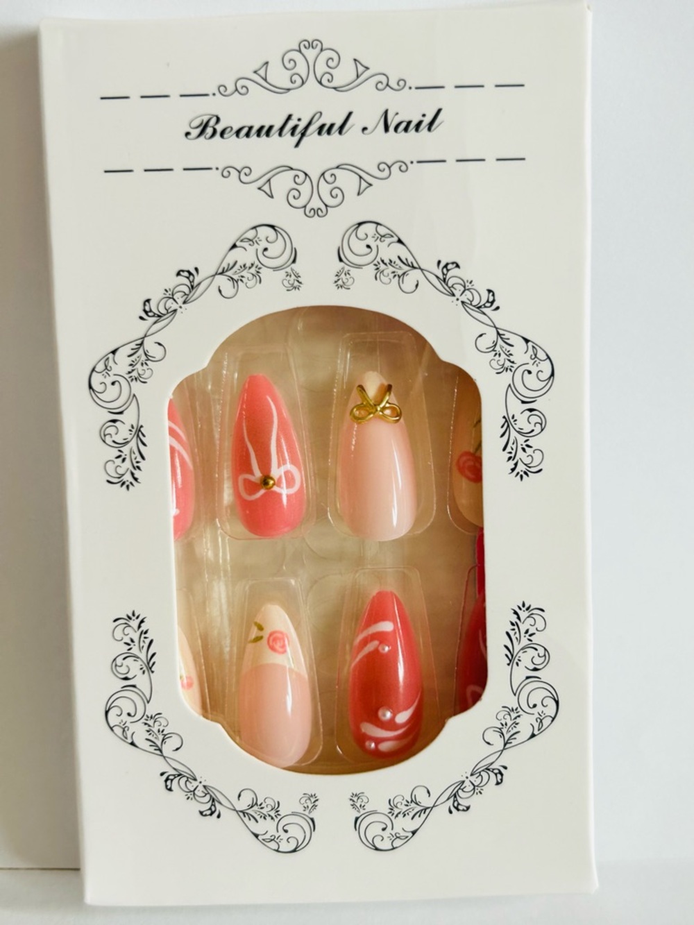 Pink & Coral Press-On Nail Set